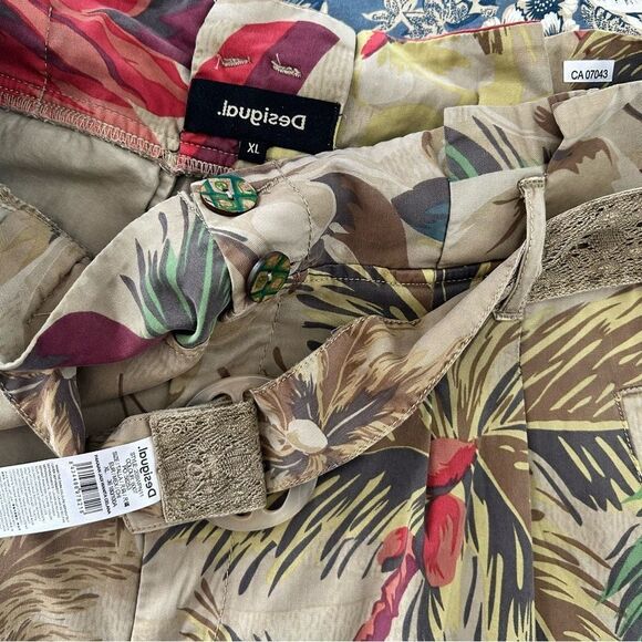 NWOT Desigual TROPICAL Cargo Paper Bag TROUSERS - Picture 8 of 10